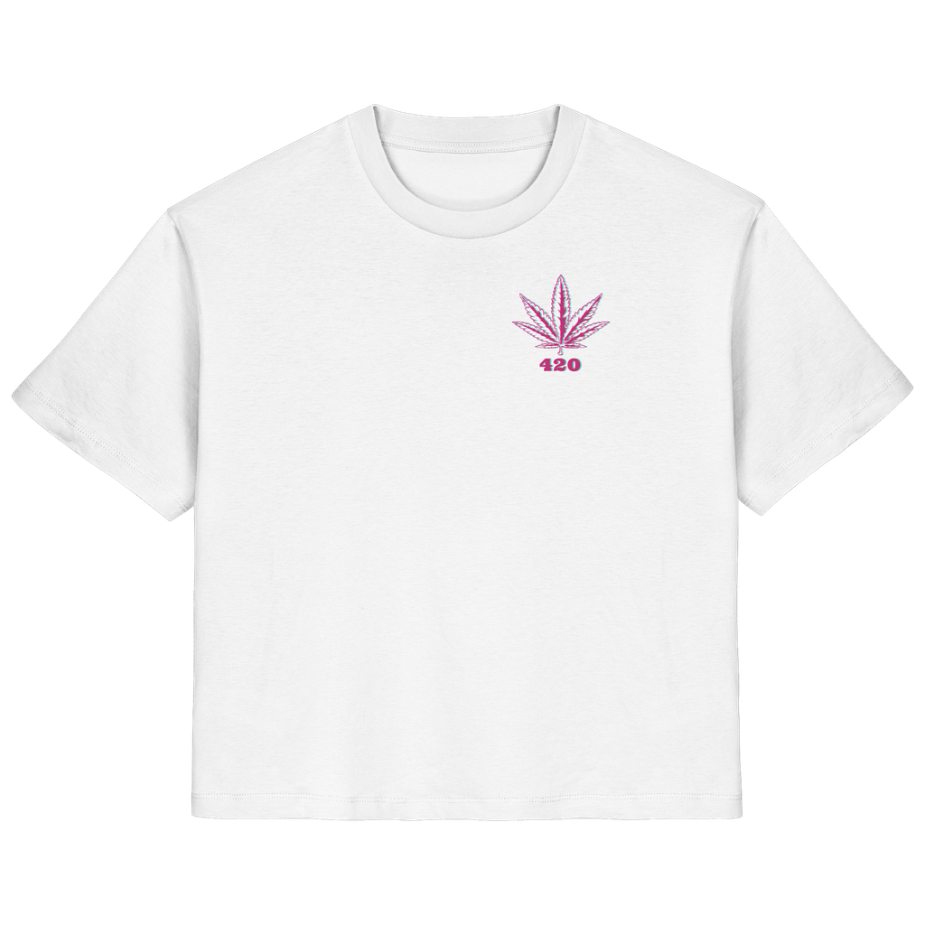 420 Hanfblatt Retro - Ladies Organic Shirt