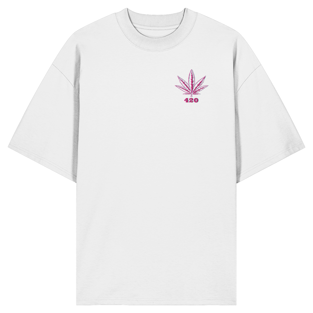 420 Hanfblatt Retro - Organic Oversize Shirt