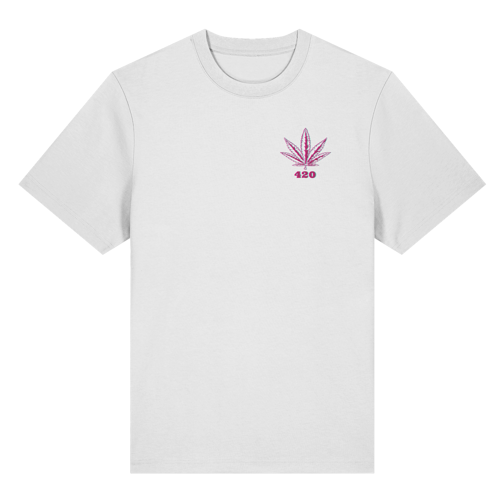 420 Hanfblatt Retro - Organic Heavy T-Shirt (XS)
