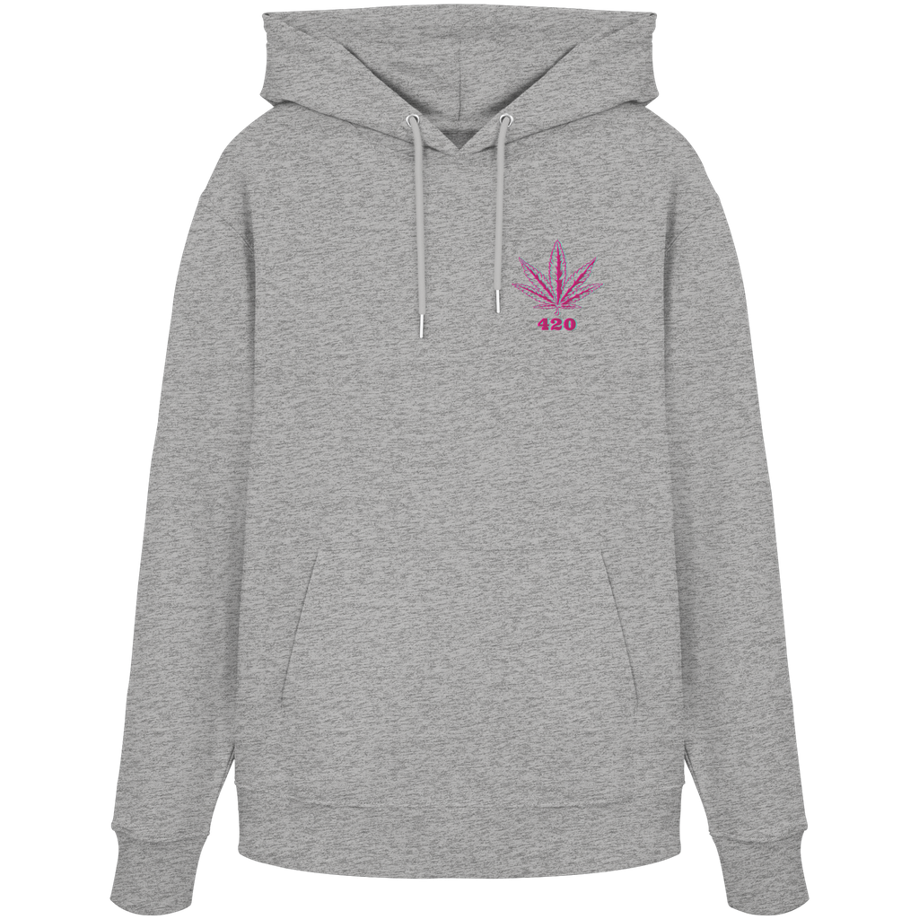 420 Hanfblatt Retro - Organic Hoodie (XS)