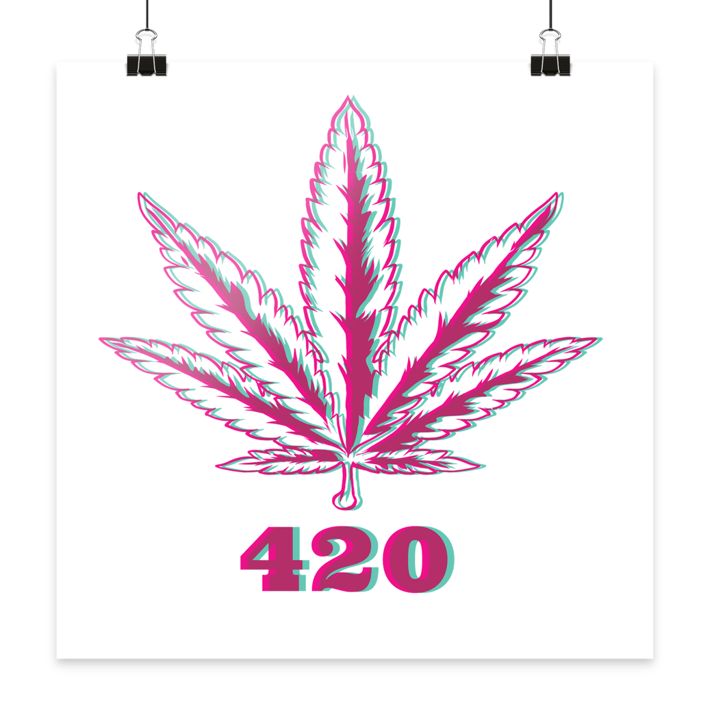 420 Hanfblatt Retro - Poster 40x40