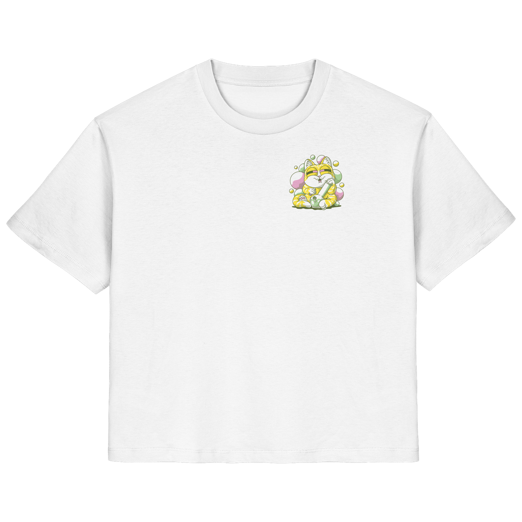 Bong-Katze mit Bubbles - Ladies Organic Shirt